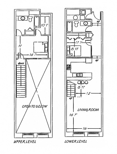 Floor plan for 2 beds, 2 baths, 1255 sqft